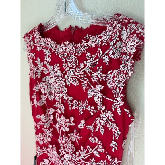 NWT Tadashi Shoji Embellished Lace Sheath Dress Size 10 - Picture 4 of 8